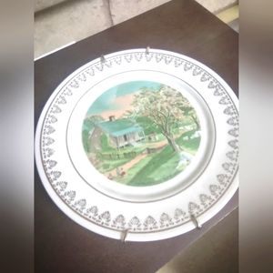 Currier & Ives painted season plates